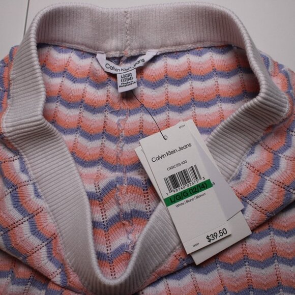Calvin Klein Big Girls L 12/14 Brushed Waffle Shorts 🌈 Multicolor Knit Shorts - Picture 5 of 9